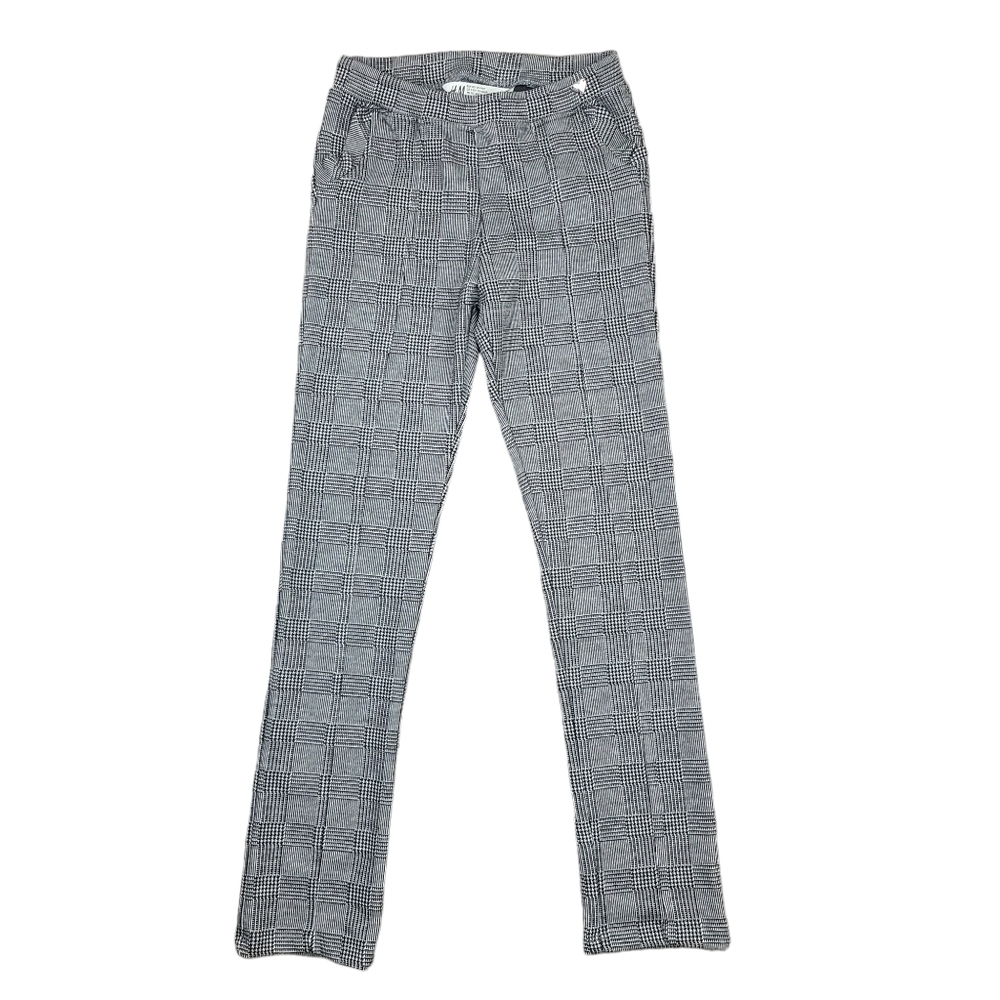 H&M Girl's Black & White Check Pattern Leggings Size 9-10